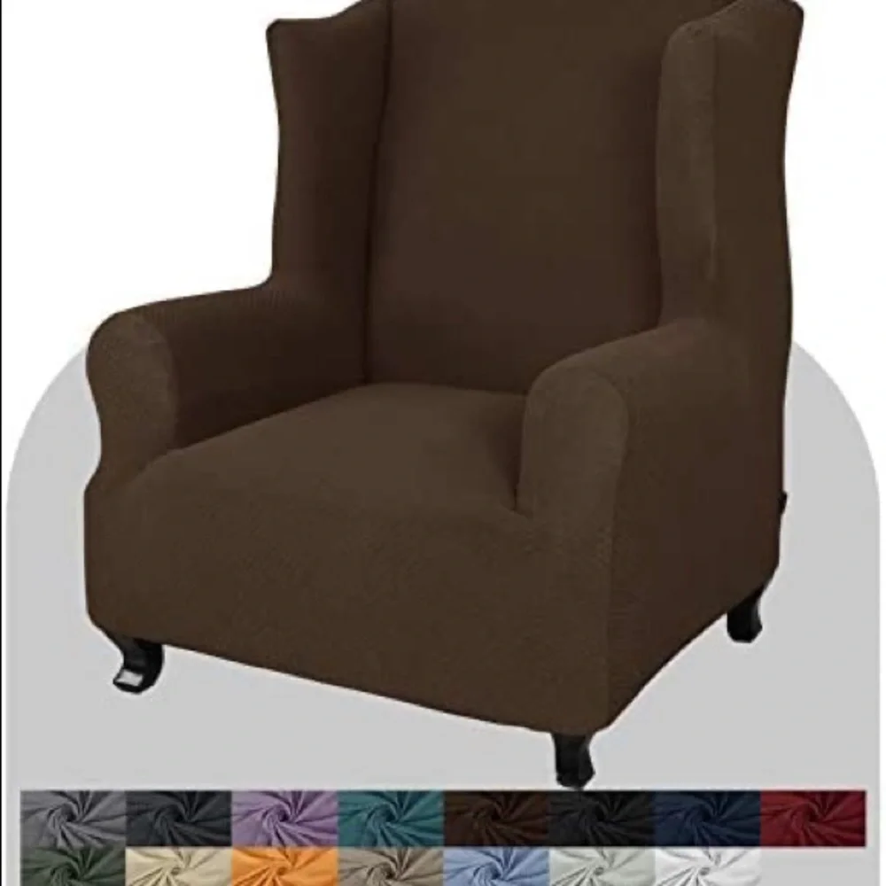 UNIQUE PATTERN85% polyester15% spandex. JIVINER 1 piece wing chair slipcovers